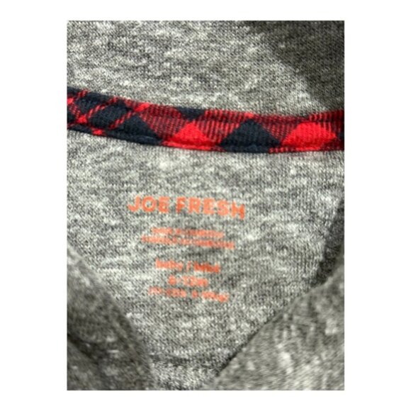 Joe Fresh Baby Cardigan 6-12M Grey Knit Button Sweater Plaid Elbow Patch Boy - Picture 5 of 7